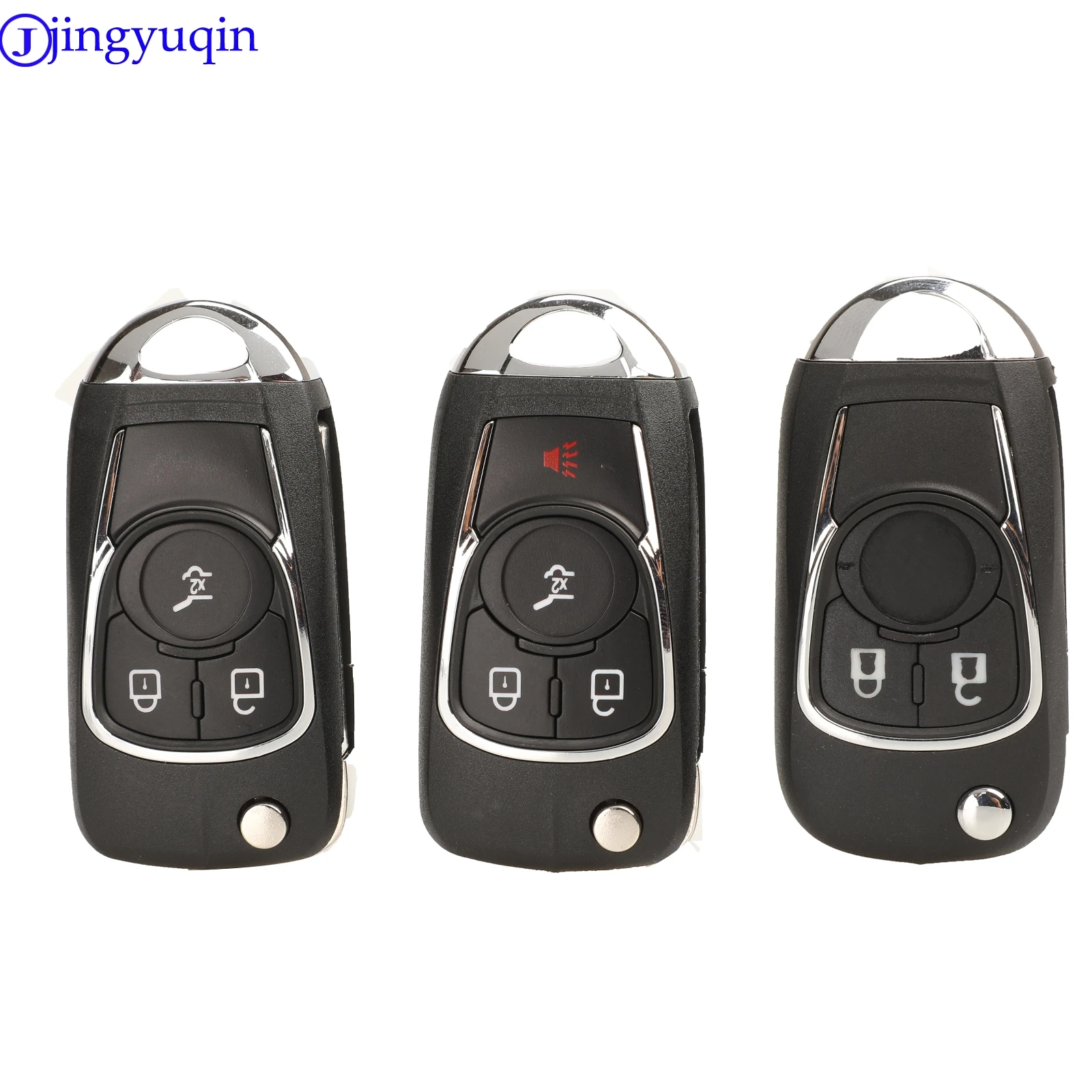 

jingyuqin For Chevrolet Cruze For Buick Regal Encore Lacrosse GL8 OPEL Insignia Astra J Zafira C Remote Car Key Cover With Logo