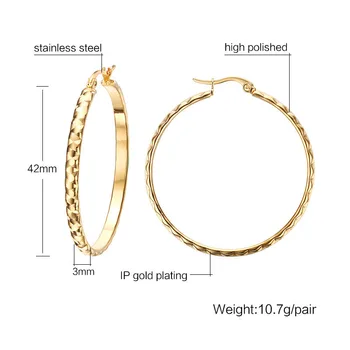 

FXM winter VRR13 arrival fashion jewelry birthday gift gold color with stone big O shape Simple titanium steel woman earring