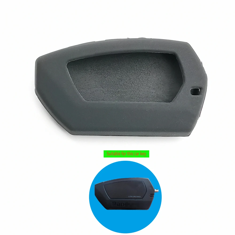 Мягкая текстура силиконовый чехол для ключей для Pandora DXL4950 DXL DX-90BT DX-91 двухсторонний автомобильный ключ Противоугонный ЖК-пульт дистанционного управления Fob - Название цвета: black