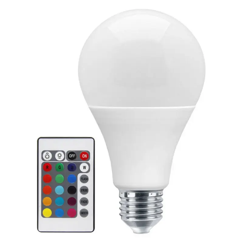 

NEW RGB 16 Colour Changing Remote Controlled LED Light Bulb 7W B22&E27 A80 GLS