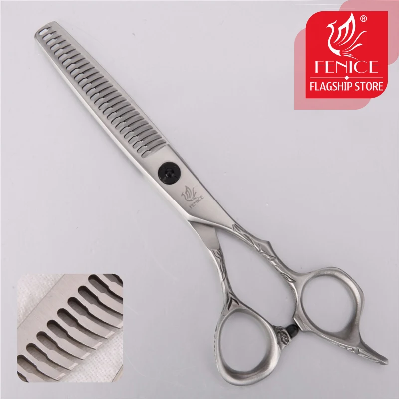 Fenice Professional JP440c 6 дюймовые ножницы для стрижки филировки рога безследные зубов с