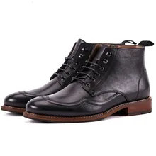 Luxury Brand Man High-Top Carved Brogue Martins boots British Designer Genuine Leather men's lace up Ankle Boots Luxury Brand Man High-Top Carved Brogue Martins boots British Designer Genuine Leather men's lace up Ankle Boots