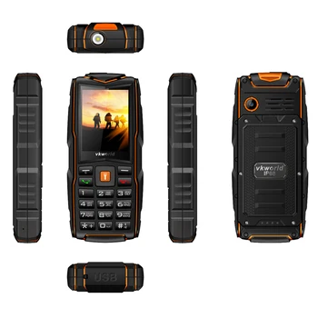

Vkworld V3 IP67 Waterproof Power Bank Long Standby Outdoor FM Radio 3 SIM Card Flashlight 2.4 Inch Cell Phones Russian Keyboard