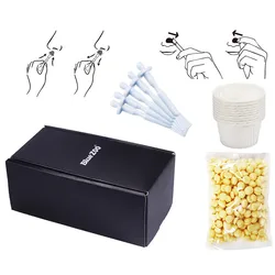 50g Nose Hair Removal Wax Beans Kit Moustache Stencils Nose Measuring Cup Facial Hair Trimmer Set For Men Women