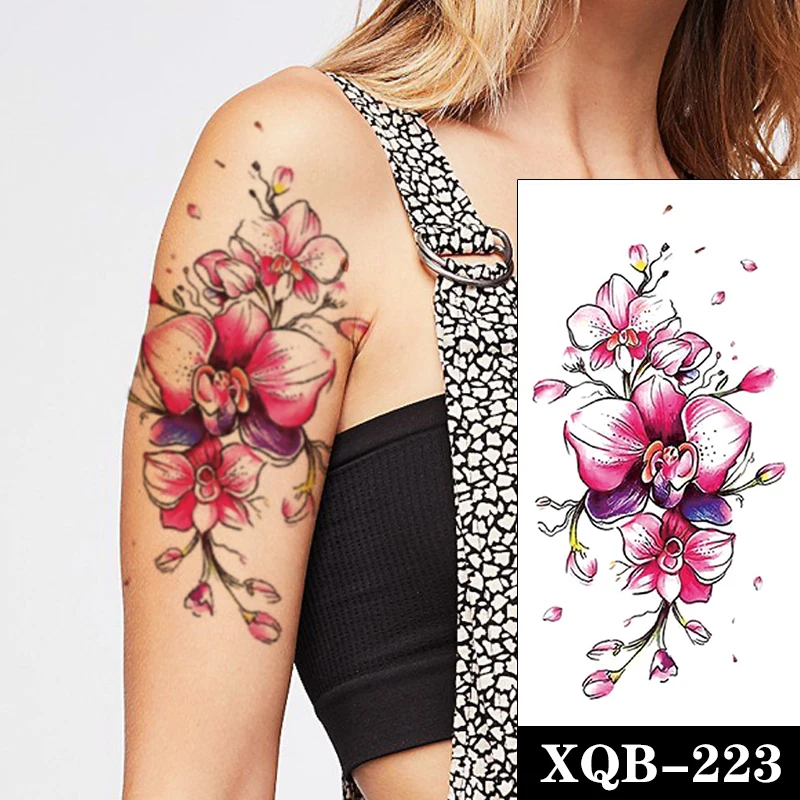 

Hannah Style Waterproof Temporary Tattoo Sticker Watercolor Flowers Design Fake Tattoos Flash Tatoos Arm Body Art for Women Girl