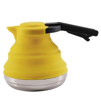 

HOT SALE Outdoor Foldable Silicone Water Kettle Tea Boiler Portable Camping Kitchen Suppies