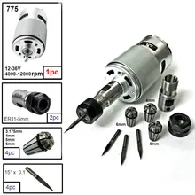775 двигатель постоянного тока с удлинителем ER11 12-36 в 4000-12000 об/мин гравировальный станок шарикоподшипник мотор шпинделя для ЧПУ 1610/2417/3018