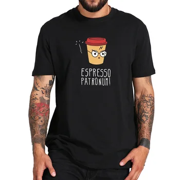 

Espresso Patronum T-shirt Coffee Joke Humor Cotton Printed Tee Black Spring Summer High Quality Tops