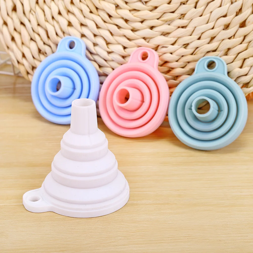Creative household liquid dispensing funnel Home Mini folding telescopic long neck funnel Kitchen Tools