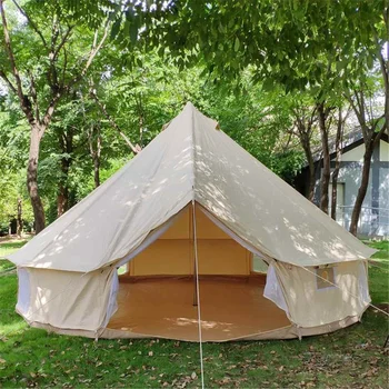 

Outdoor Camping Bell Tent 3/4/5/6m Waterproof Cotton Canvas Hiking Canopy Tents Wedding Mildew-proof Awning Sunshade Tents