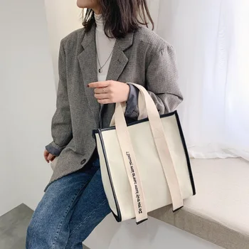 

2019 New Ins Canvas Women Bag Daily Backpack Wild Tote Wholesale LOGO Custom