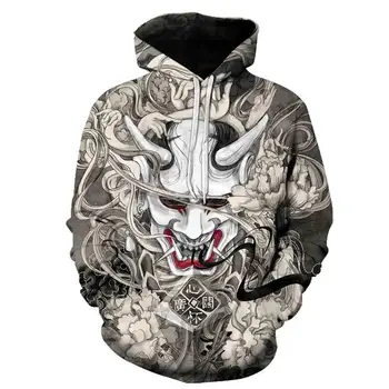 

2019 Japan Harajuku Devil 3D Printing Men's Hoodie Spring and Autumn Men's Hip Hop Style Hoodie Erkek Men's Sweatshirt 6XL