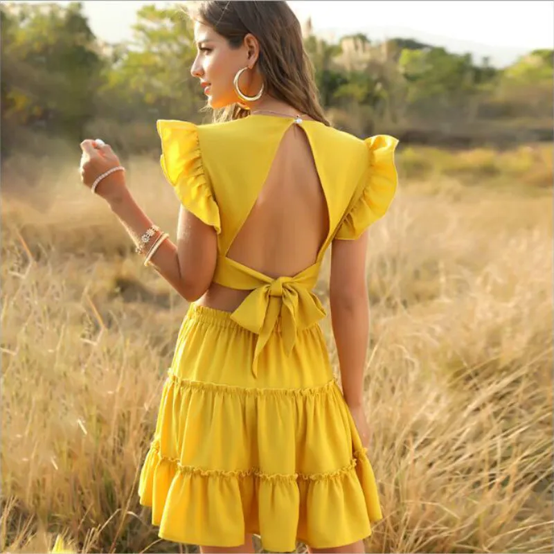 Lofia Women Two Piece Outfits 2 Piece Outfits for Women Two Piece Set Lofia Cake Skirt Lotus Leaf Short Sleeve Sexy Crop Top
