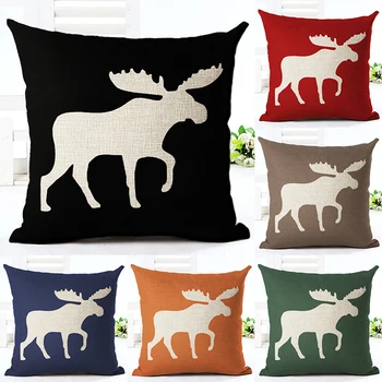 

Geometric Simple Deer Printed Square 18" Decorative Throw Pillow Cushion Cover Case For Sofa Home Decor Funda Cojines In Stock