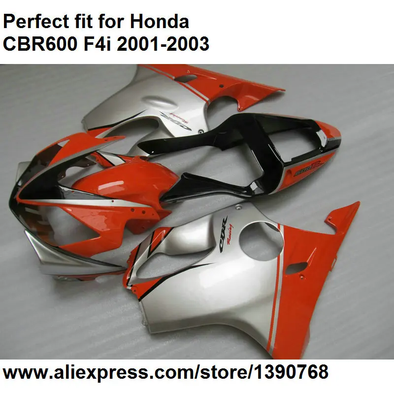 Лидер продаж комплект обтекателей для Honda CBR 600 F4i 01 02 03 серебро красный Обтекатели CBR600F4i 2001 2002 2003 BA80