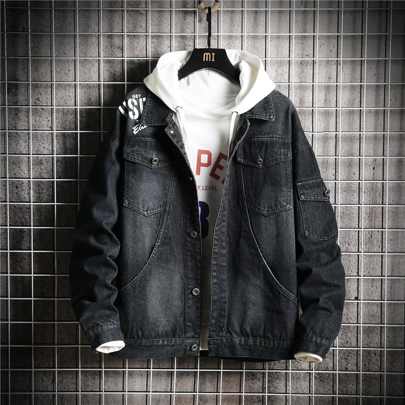 Buy 2019 New Spring Autumn Mens Denim Jacket Mens Trendy Fashion Bomber Thin Ripped Denim Jacket Male Cowboy Jeans jackets S-3XL