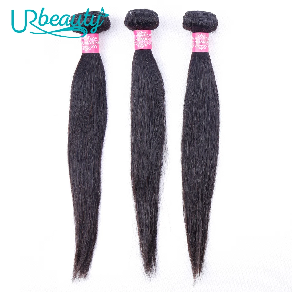 UR beauty 3 пучка с фронтальным перуанским прямыми пучками волос 13X4 человеческие пучки волос с фронтальной не Реми