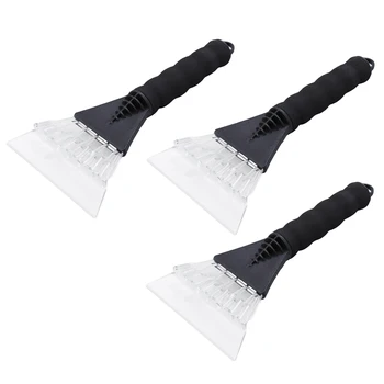 

3pcs Car Snow Shovel With Rubber Sleeve Ice Scraper Snow Removal Scraper Deicing Snow For Car Glass Windshield
