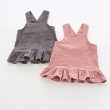 Г.; платье для маленьких девочек; комбинезон на бретелях для малышей; платье для девочек; вельветовые платья с оборками; Модная одежда для девочек; комбинезоны; платье для малышей