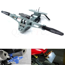 Универсальный CNC алюминиевый мотоцикл регулируемый угол номерной знак кронштейн для Kawasaki ZZR600 ZXR400 Z750S ER-5 ZR750 ER6N ER6F