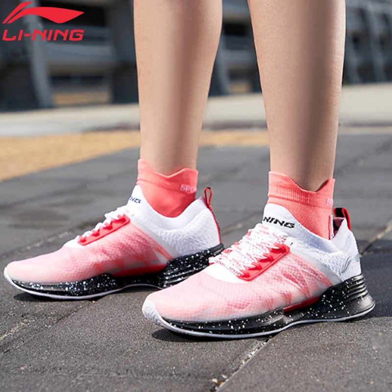 Женские беговые кроссовки Li Ning крутая дышащая обувь с подкладкой из моно пряжи