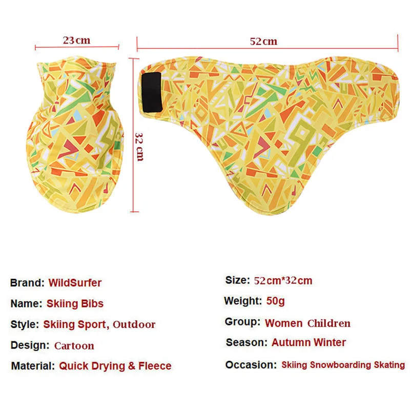 Winter Fleece Skiing Bibs Children Cartoon Snowboard Full Face Mask Boys Warmer Triangular 3D Print Scarf Girl Ski Mask