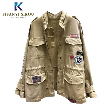 

Spring Autumn Women Jacket Fashion Windbreaker Coat Loose Long sleeve Print Bomber Jacket Female Embroidery Harajuku Jackets