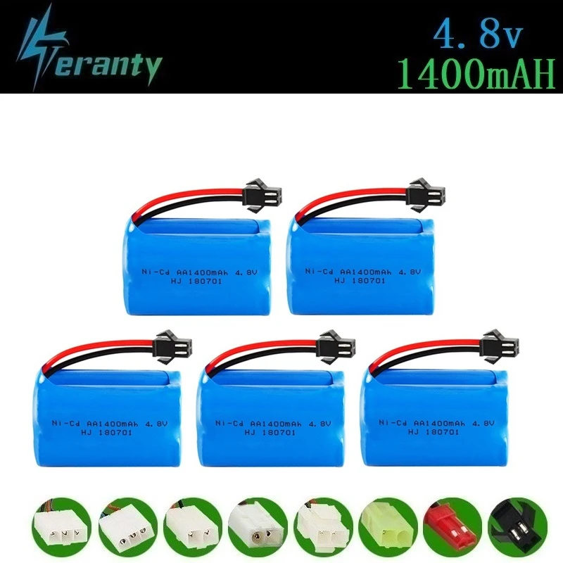 (T Model ) 4.8v 1400mah NICD Battery For Rc toys Cars Tanks Robots Boats Guns Rechargeable 4*AA Pack 5Pcs | Электроника