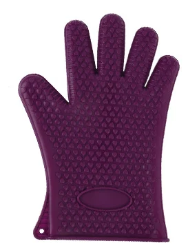 1 pcs purple Кухонные принадлежности Прихватки силиконовые перчатки Нескользящие термостойкие барбекю, гриль перчатки для приготовления пищи для выпечки для барбекю - Цвет: 1 pcs purple