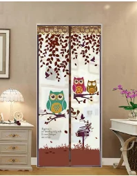 Owl BROWN Магнитная Дверь сетка занавес противомоскитная сетка экран Ошибка Fly Guard мягкий мультфильм Лучшая цена - Цвет: Owl BROWN