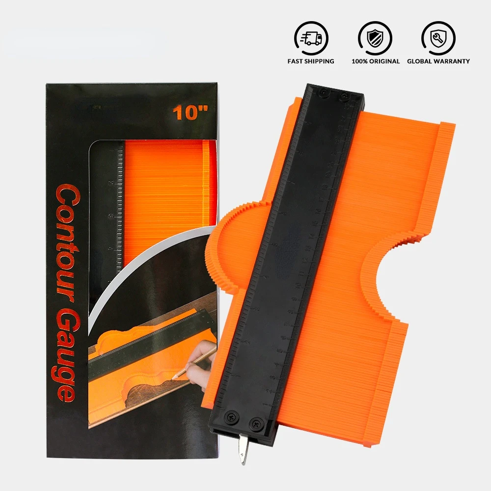 

Contour Gauge Profile Tool Adjustable Ruler with Lock, Corners Outline Shaper Angle Izer Measure Template Tool Irregular Nct