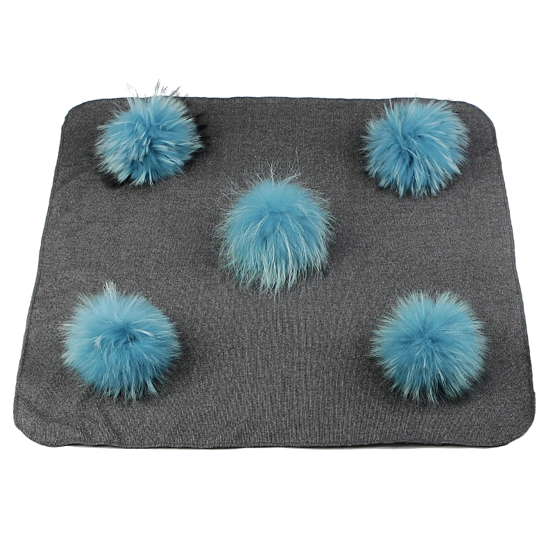 

Newborn Kids Baby Warm Cotton Swaddling Blanket Travel Solid Color Sleeping Blankets with Real Fur Pompom Bedding Swaddles Wrap
