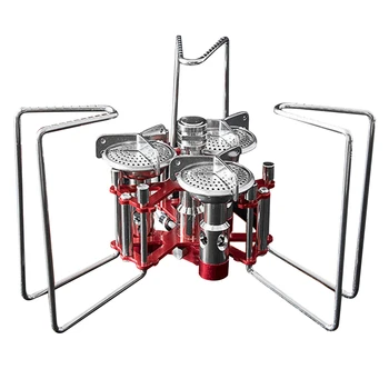 

Burner High-Power Camping Stove Fierce Fire Windbreak Three Core Head Camp Furnace for Outdoors Family Picnic Cooking