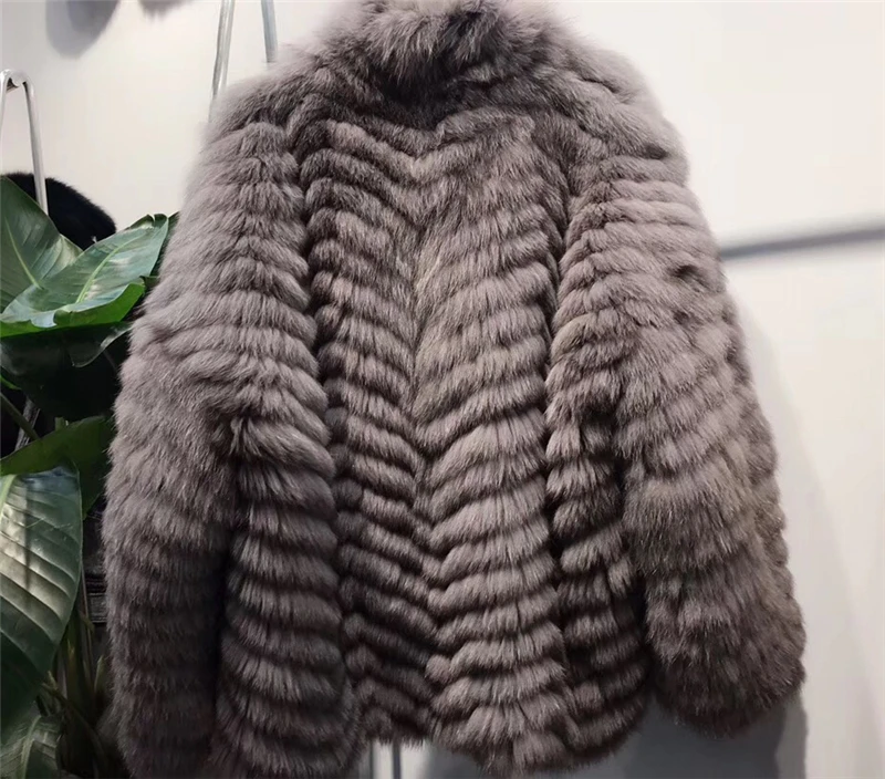 Пальто из натурального меха женская зимняя натуральная меховая куртка женская Высококачественная теплая маленькая полоска кожаные пальто из лисьего меха