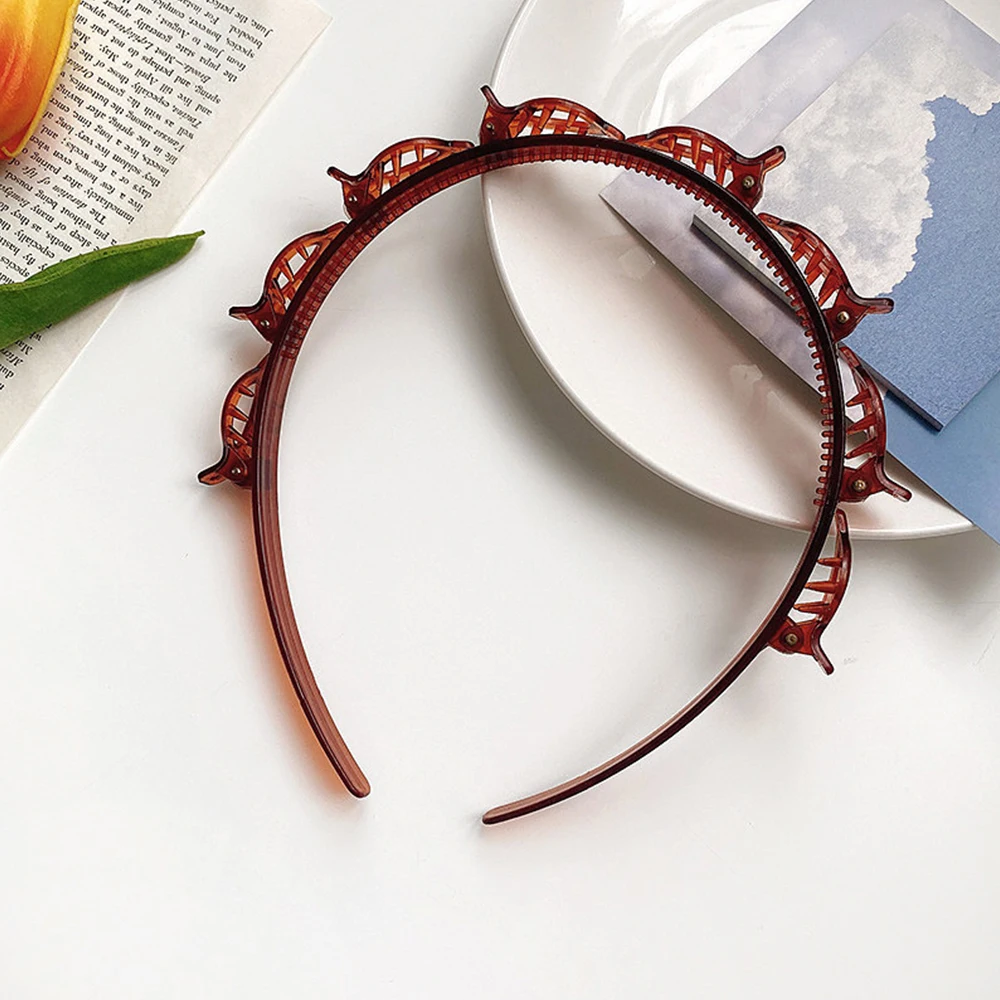 Double Bangs Hairstyle Hair Clips Hairpin Head Hoop Twist Plait Clip Front Hairclips Hair Hoop Women Headband Beauty Tool 2021 hair band for women