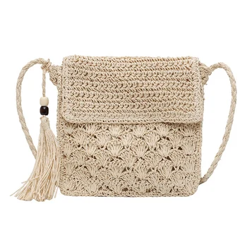 

AUAU-Beach Women Fashion Straw Rattan Shoulder Bag Ladies Crossbody