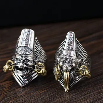 

FNJ 925 Silver Punk Skull Ring for men Jewelry 100% Original Pure S925 Silver Sterling Ring