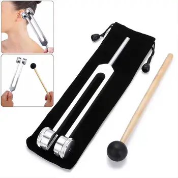 

1Pc Aluminum Alloy Silver Tuning Fork 128HZ Chakra Hammer Ball Diagnostic Tool For Sound Healing Therapy Health Care Tools