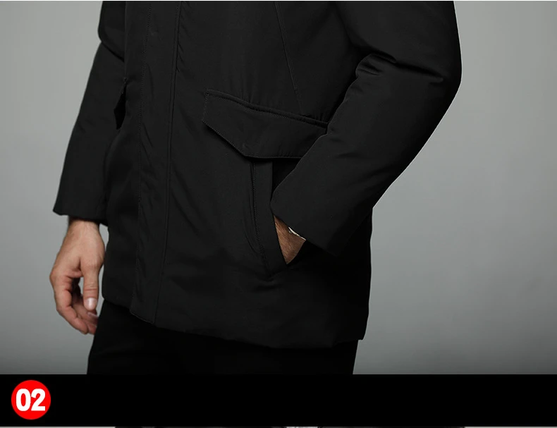 Winter Warm Men's White Duck Down Jacket Fashion Casual Big Fur Collar Thicken Hooded Jackets and Coats Male