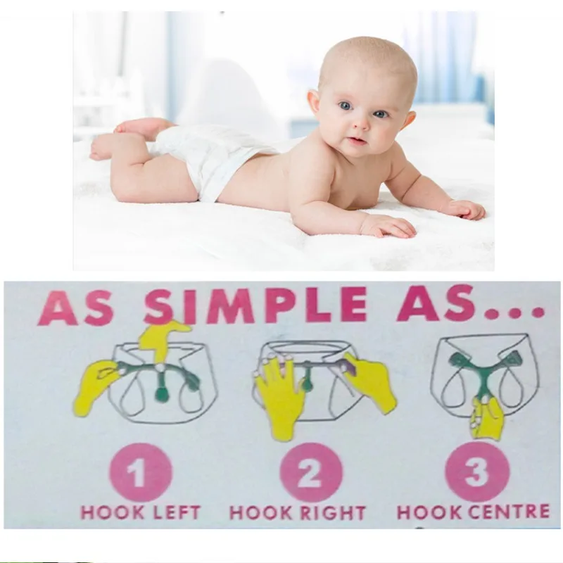

3PCS Infant Baby Plastic Cloth Diaper Fasteners Untility Newborn Diaper Belt Buckle Multicolor