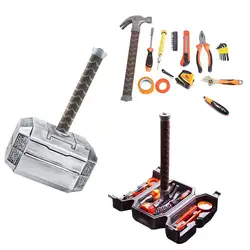 Ensemble d'outils de marteau de Thor, ensemble d'outils de marteau de combat, outils de finition chromée durables et durables avec étui de marteau de Thor, sans stylo d'essai 