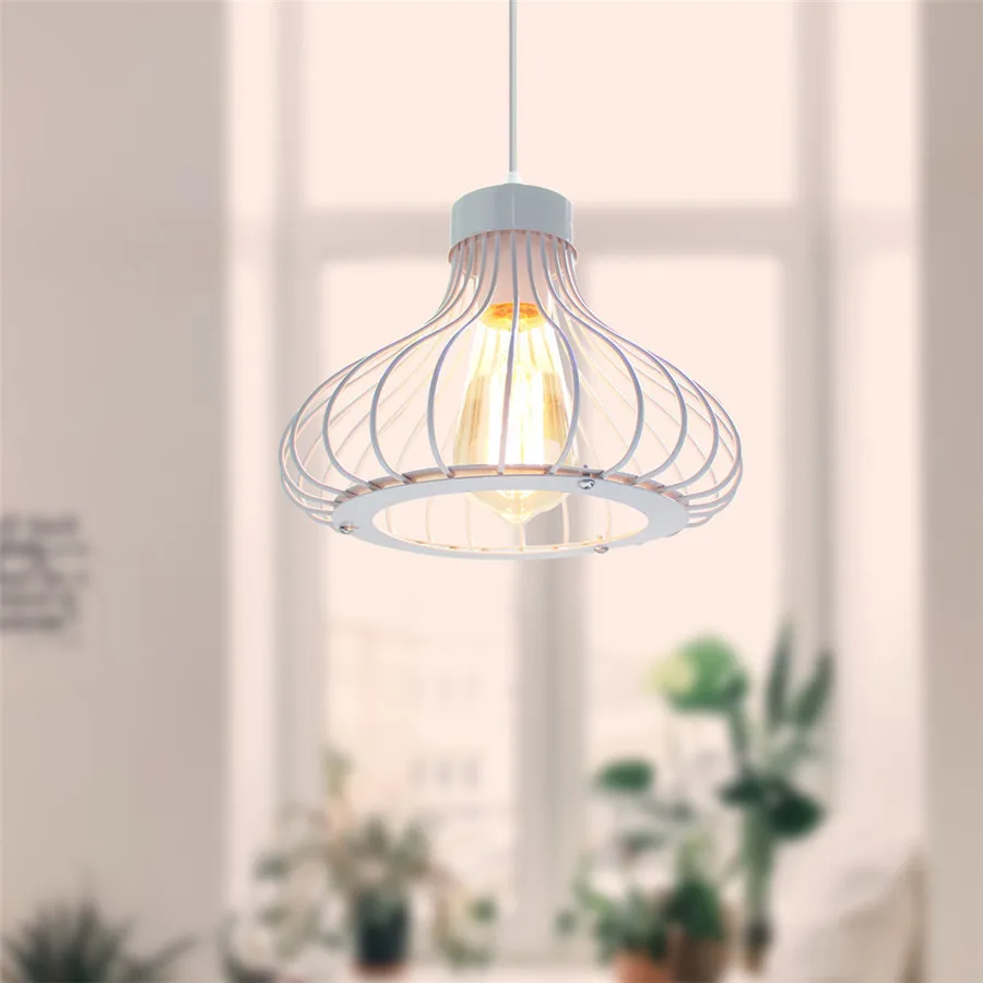 Modern Loft Pendant Light Living Room Kitchen Vintage Industrial Pendant Lamp Dome Shade Wrought Cage Hanging Lighting Fixture pendant lights pendant lamp vintage pendant lights rope pendant lamp
