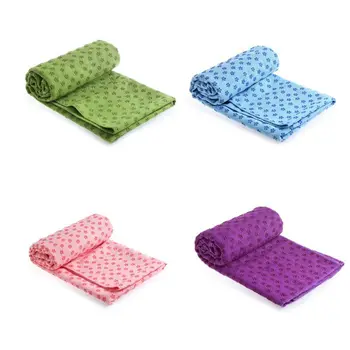 

Non-slip Yoga Mat Sports Sweat-absorbent Plum Pattern Embellishment Yoga Towel Multipurpose Overlay Silicone Particles