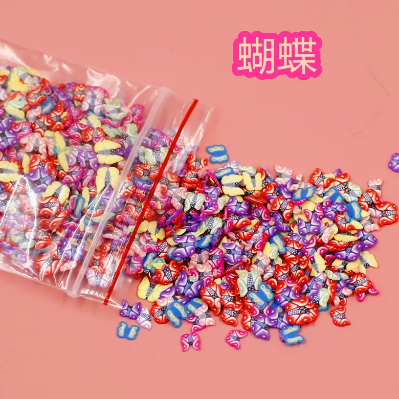 New Soft Pottery 1000pcs Fruit Slices Filler for Nails Art Tips Slime Fruit for Kids DIY Slime Accessories Supplies Decoration