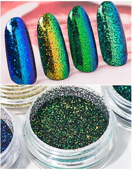 

MB_GL01_6 A Box of 6 Pots Ultra fine 0.2mm Iridescent Fairy Glitter Holo Sprinkles Roots Holographic Resin Dust Pigment Powder