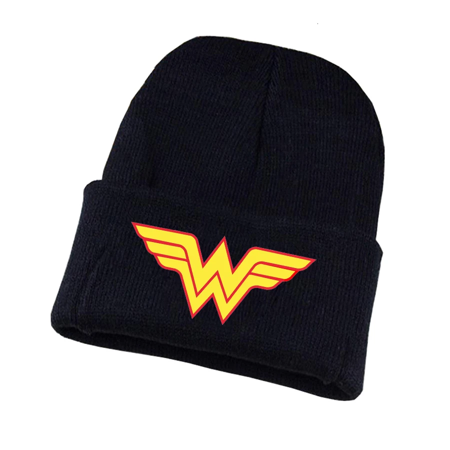Аниме Wonder Woman вязаная шапка для косплея унисекс с принтом для Взрослых Повседневная хлопковая шапка для подростков зимняя вязаная шапка