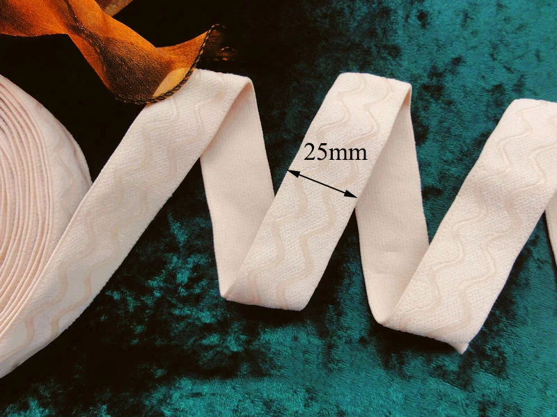 beige 25mm Meetee 25/30 мм Эластичная лента резиновая незаметная противоскользящая силиконовая ремень для штанов, теплая жилетка, пальто, обувь спортивная Костюмы DIY Декор Аксессуары - Цвет: beige 25mm