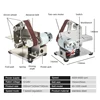 110V/220V Mini Electric Belt Sander Polishing Grinding Machine Cutter Edges Sharpener Multifunctional Grinder 7 Speed Adjustable 4