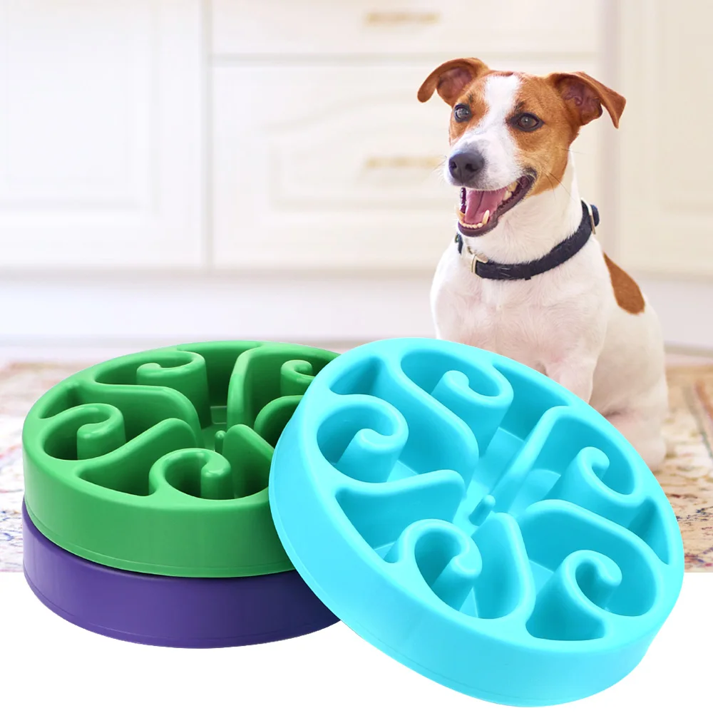 Plato de comida lenta para perros y gatos, plato de comida para prevenir la obesidad, antichoques, saludable