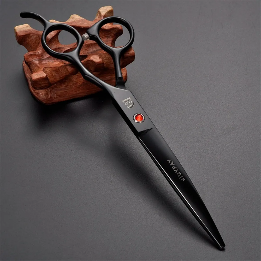 6CR 62HRC 7inch Stoving Varnish Professional Pet Grooming Scissors Cutting Scissor&Curved Scissor&Thinning Shears For Dog Cats (3)